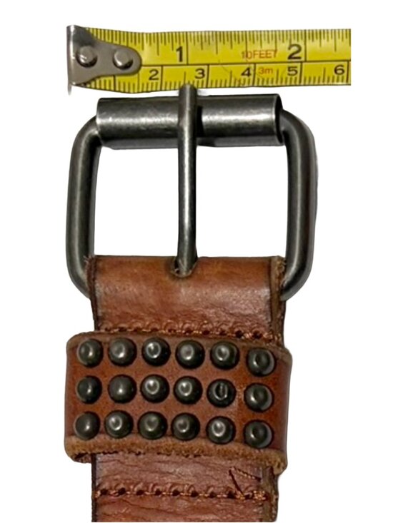 Amsterdam Cowboys Studded Leather Belt Caramel Wide Full Grain Size 85 (S/M) main image 10